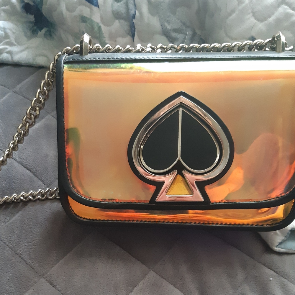 Kate Spade Iridescent Gold, Thick Chain Crossbody with Holographic Finish - Picture 6 of 7
